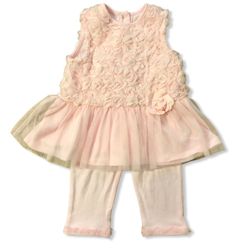Little Me Rosette Dress With Leggings